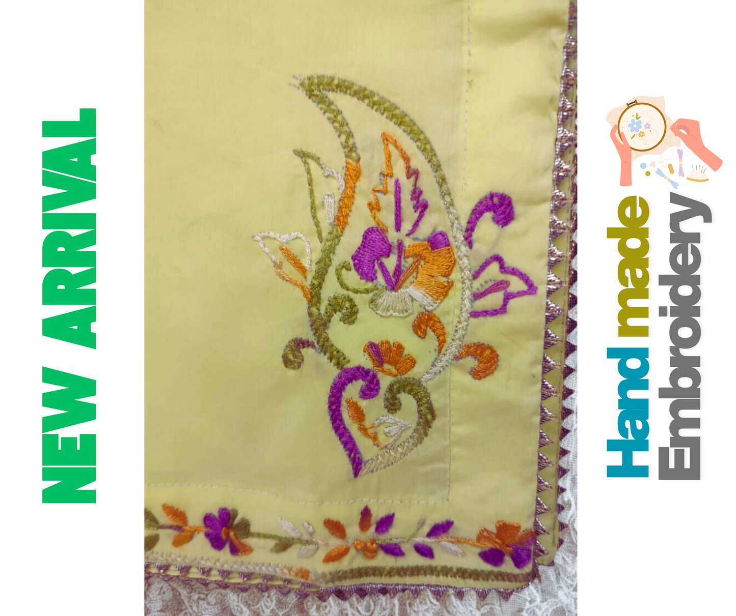 Hazara Multi Hand Embroidery (3 Piece)