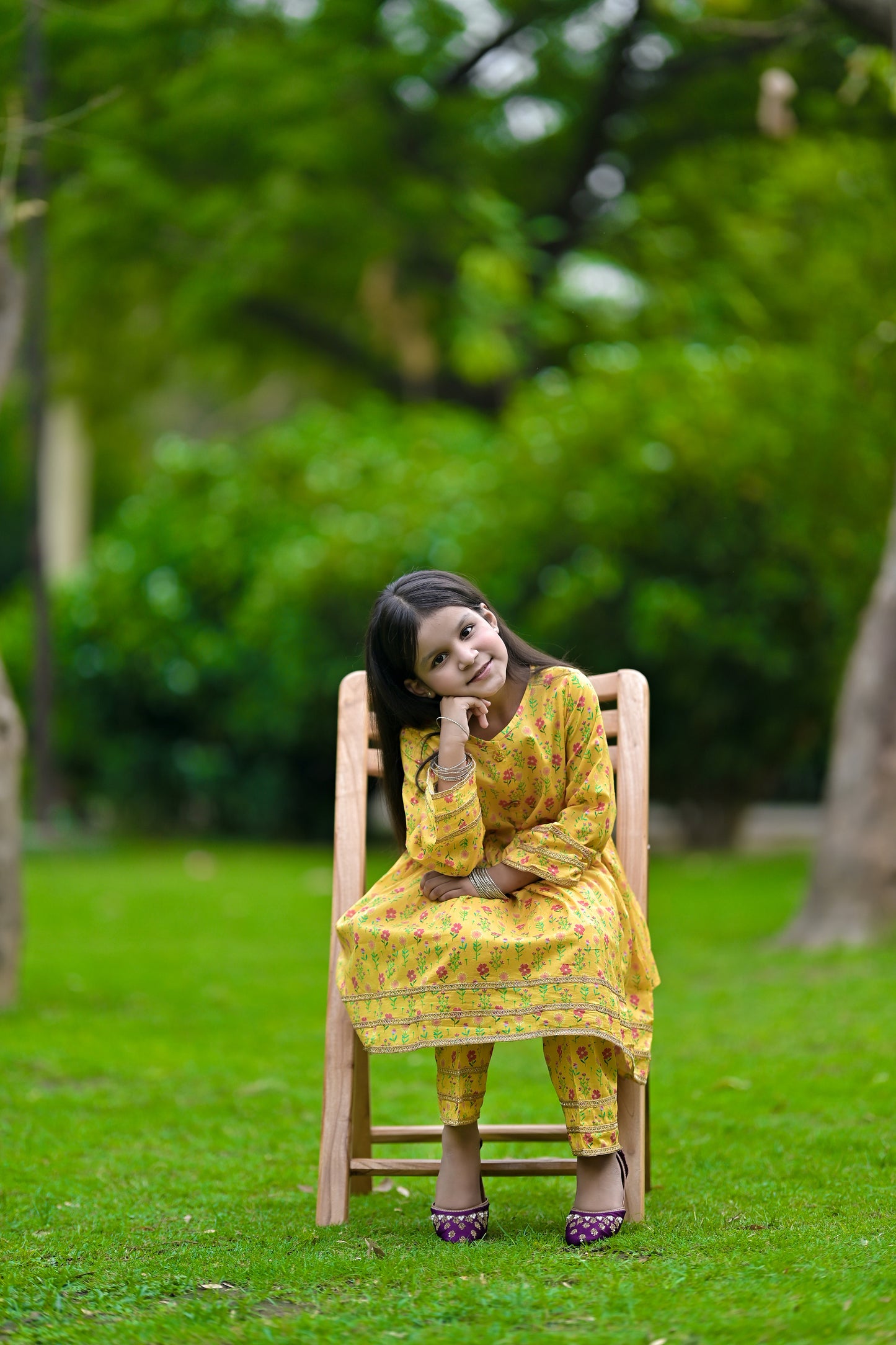 Summer Lawn-05K-Yellow (Frock+Trouser)