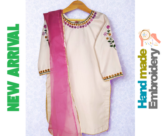 Hazara Mirror+Hand Embroidery (3 Piece)