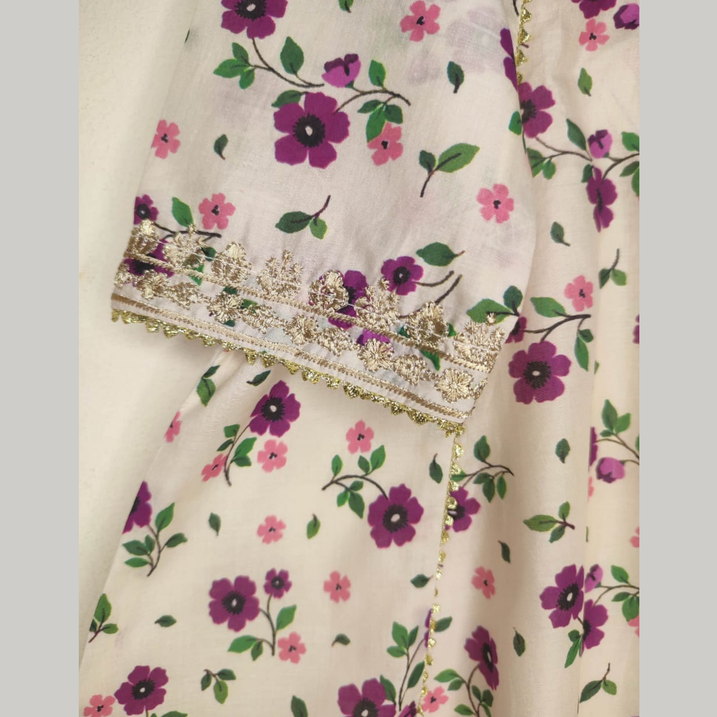 Summer Lawn-08K-Purple Golden Embroidery (Frock+Trouzer)