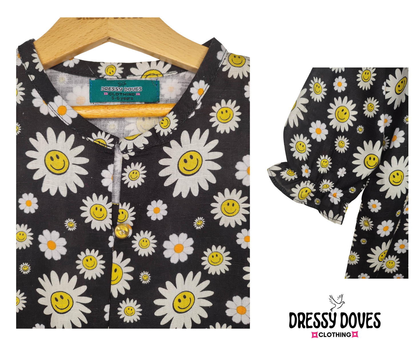 Khaddar Black Daisy (Trousr+Shirt)