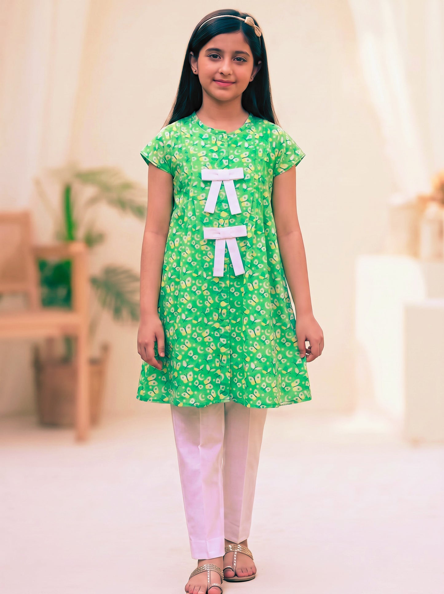 Green Shirt+ Trouser-Azadi Collection