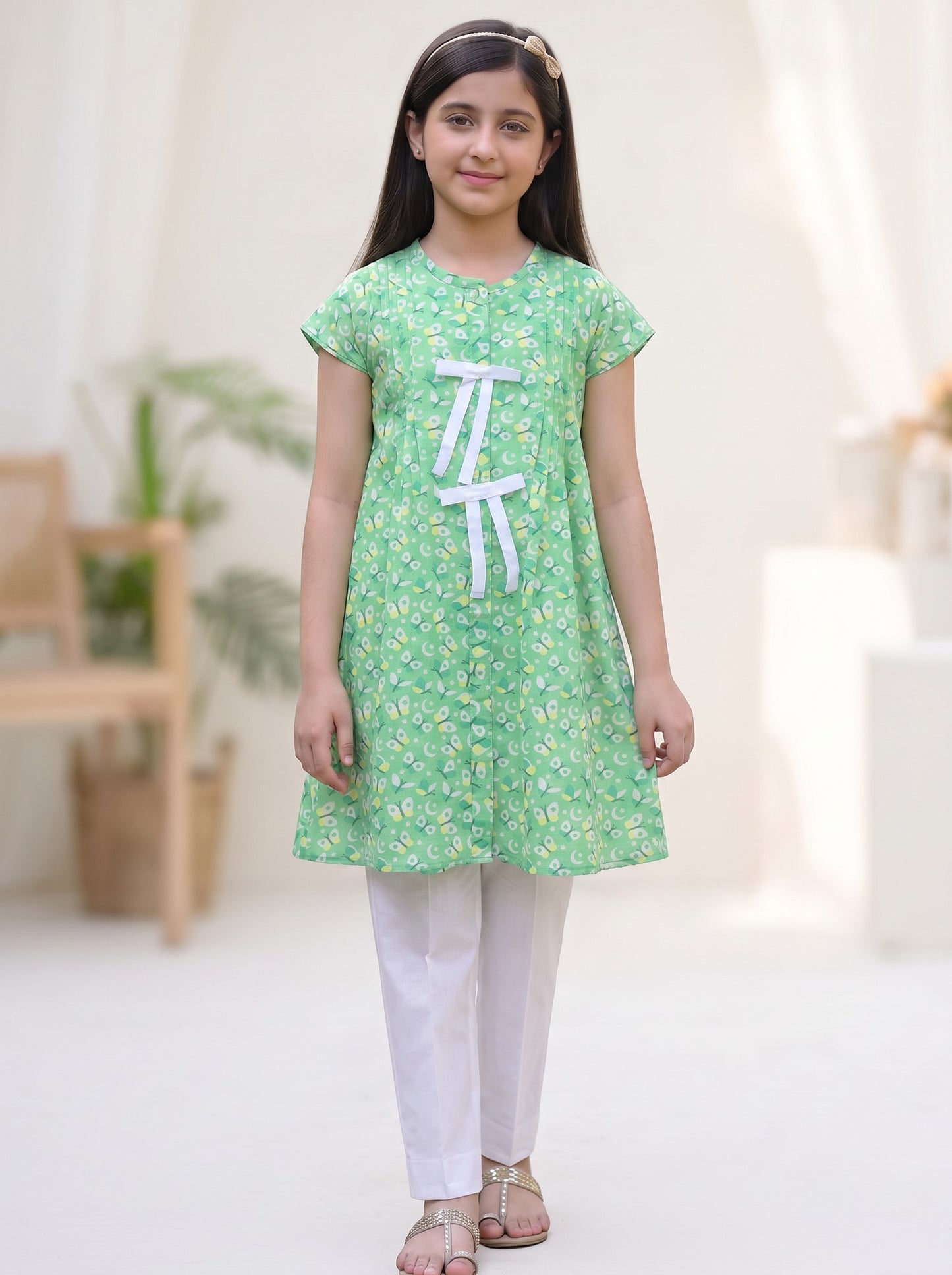 Green Shirt+ Trouser-Azadi Collection