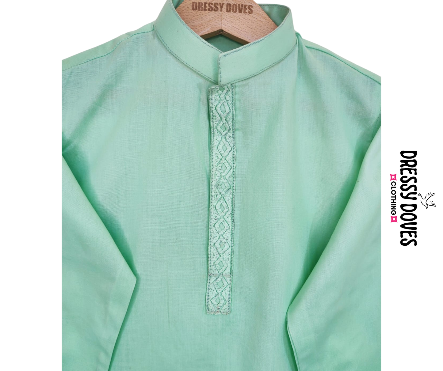 Embrioded Sea Green Kurta Trouser