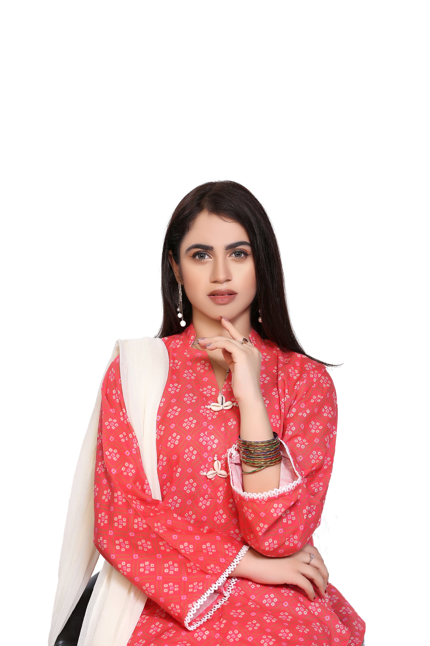 Khaddar KDR-Pink Chunri (Shirt +Trouser)