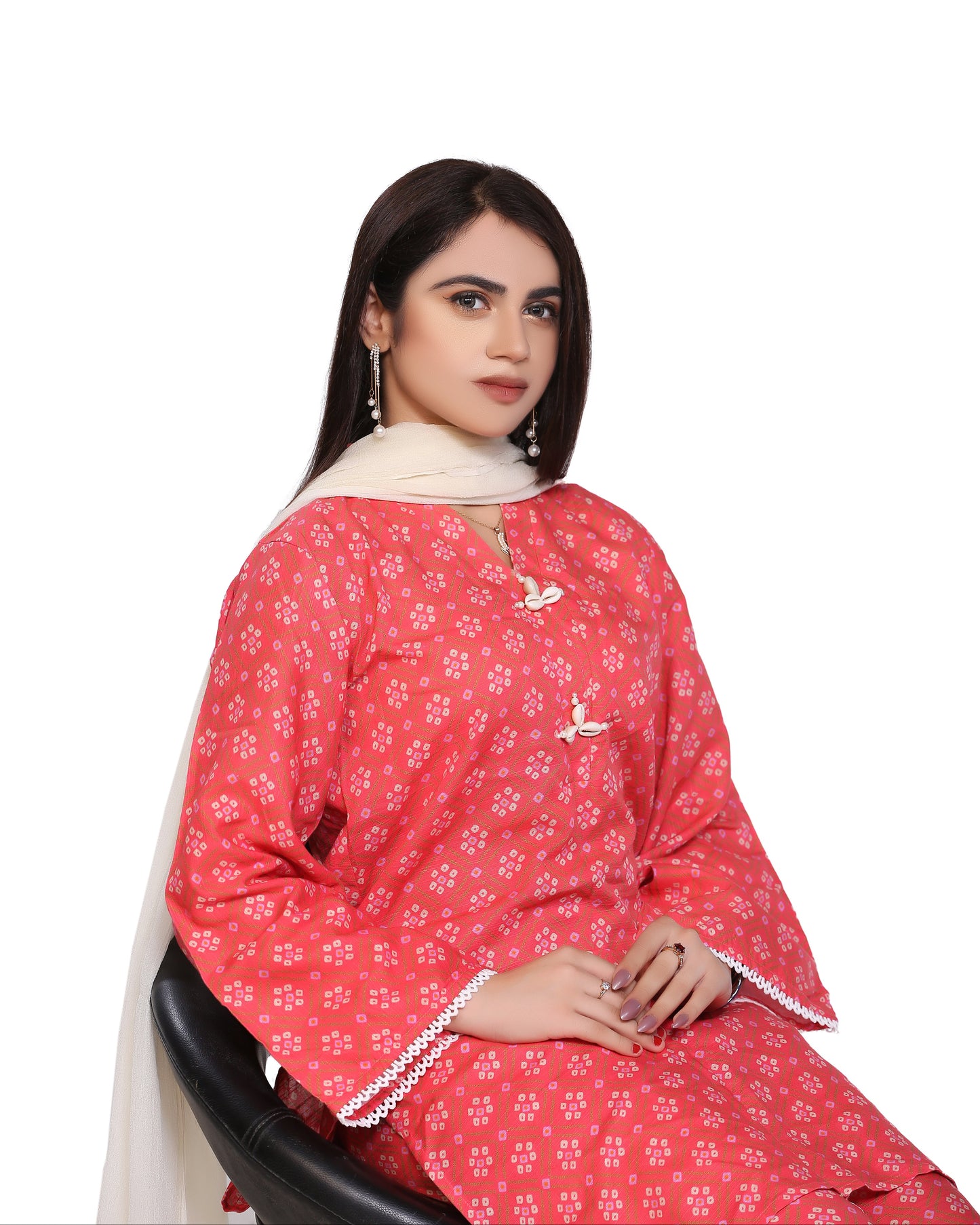 Khaddar KDR-Pink Chunri (Shirt +Trouser)