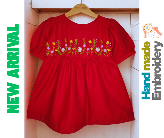 Hazara Red Hand Embroidery (Frock)