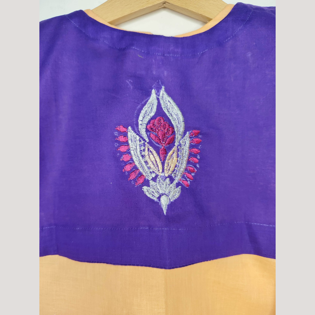 Embroidery 2 piece with kurti (Pink+Blue)