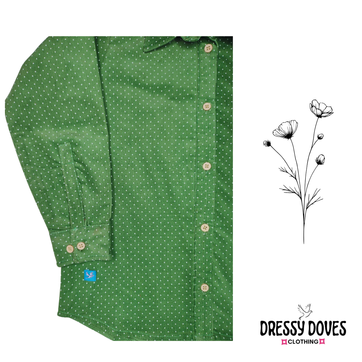 Polka Dot-green (Only Shirt)