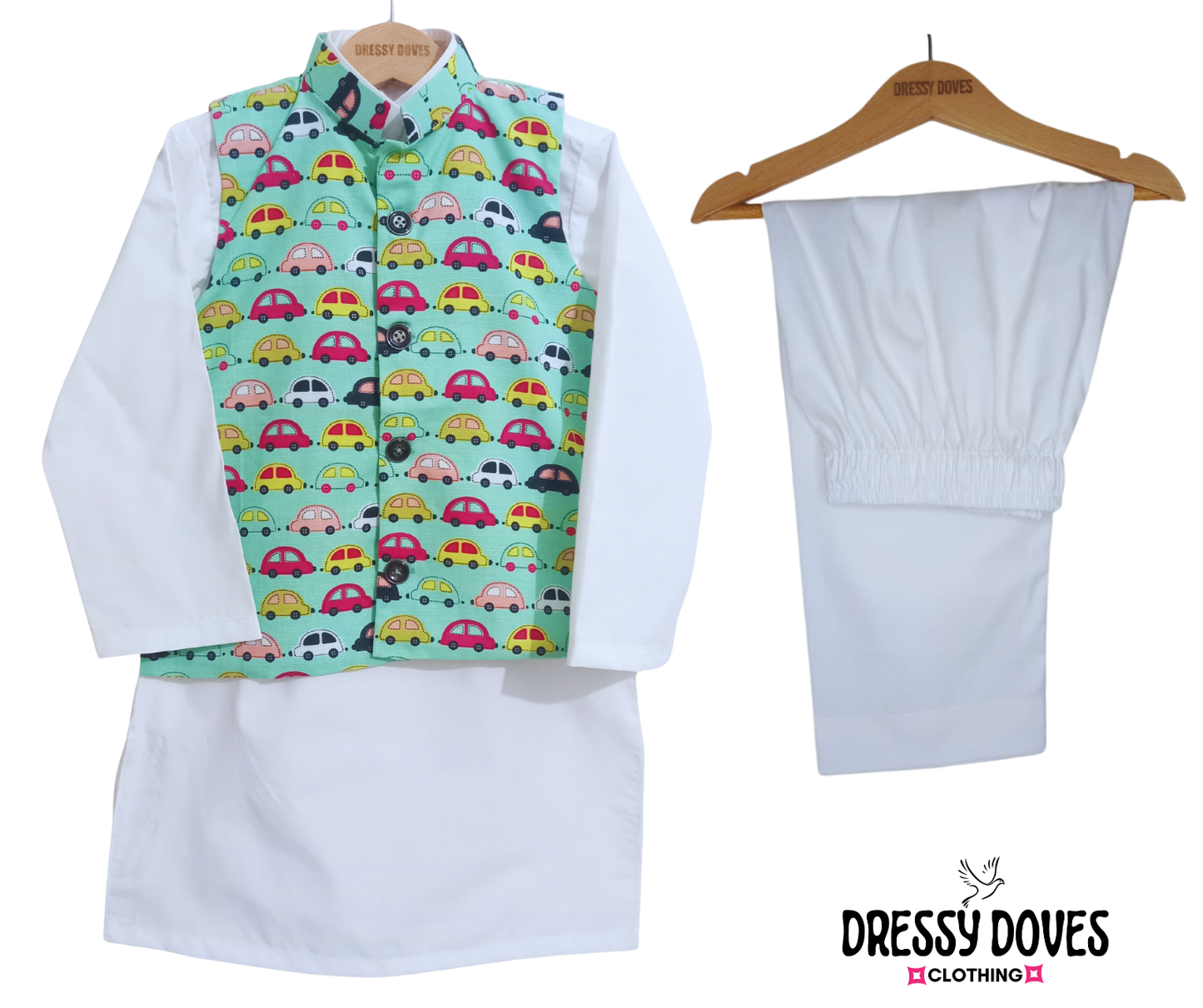 3 Piece (Kurta+Trouser+Waistcoat)