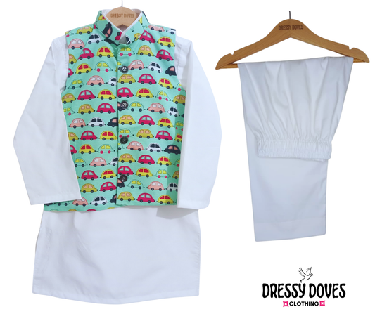 3 Piece (Kurta+Trouser+Waistcoat)