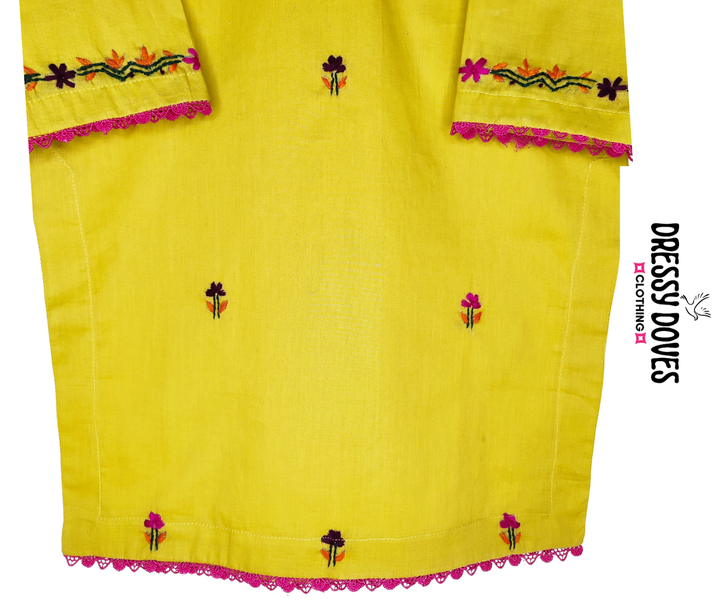 Yellow Flex Hazara Hand Embroidery (2 Piece)