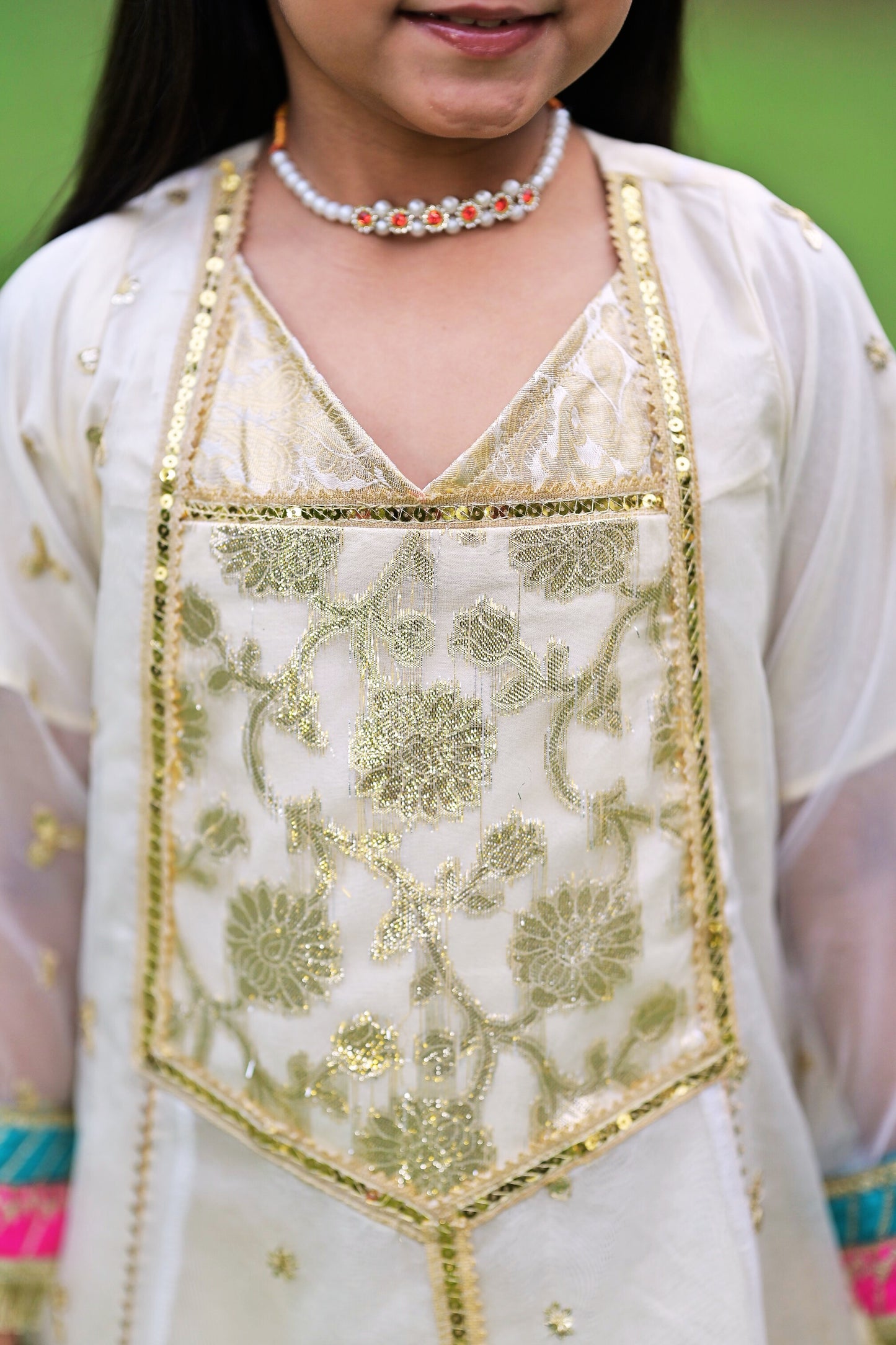 White Party Wear (Shirt+Trouser+Dupatta)