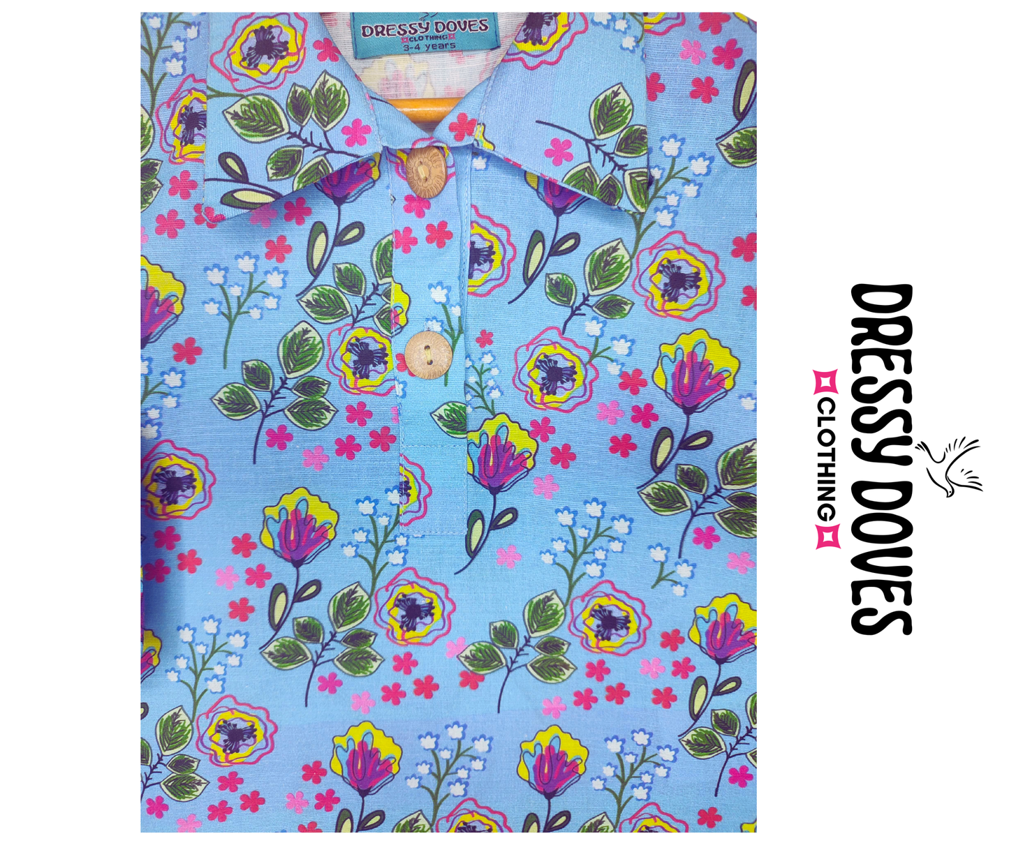 Khaddar Blue Floral (Shirt+Trouser)