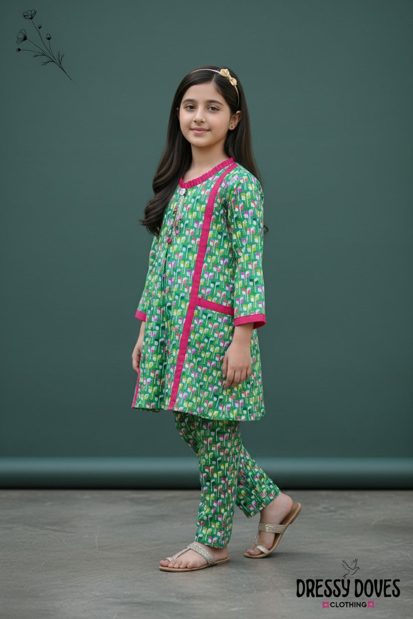 Summer Lawn-06K-Green with 2 Front Pockets (Shirt+Trouser)