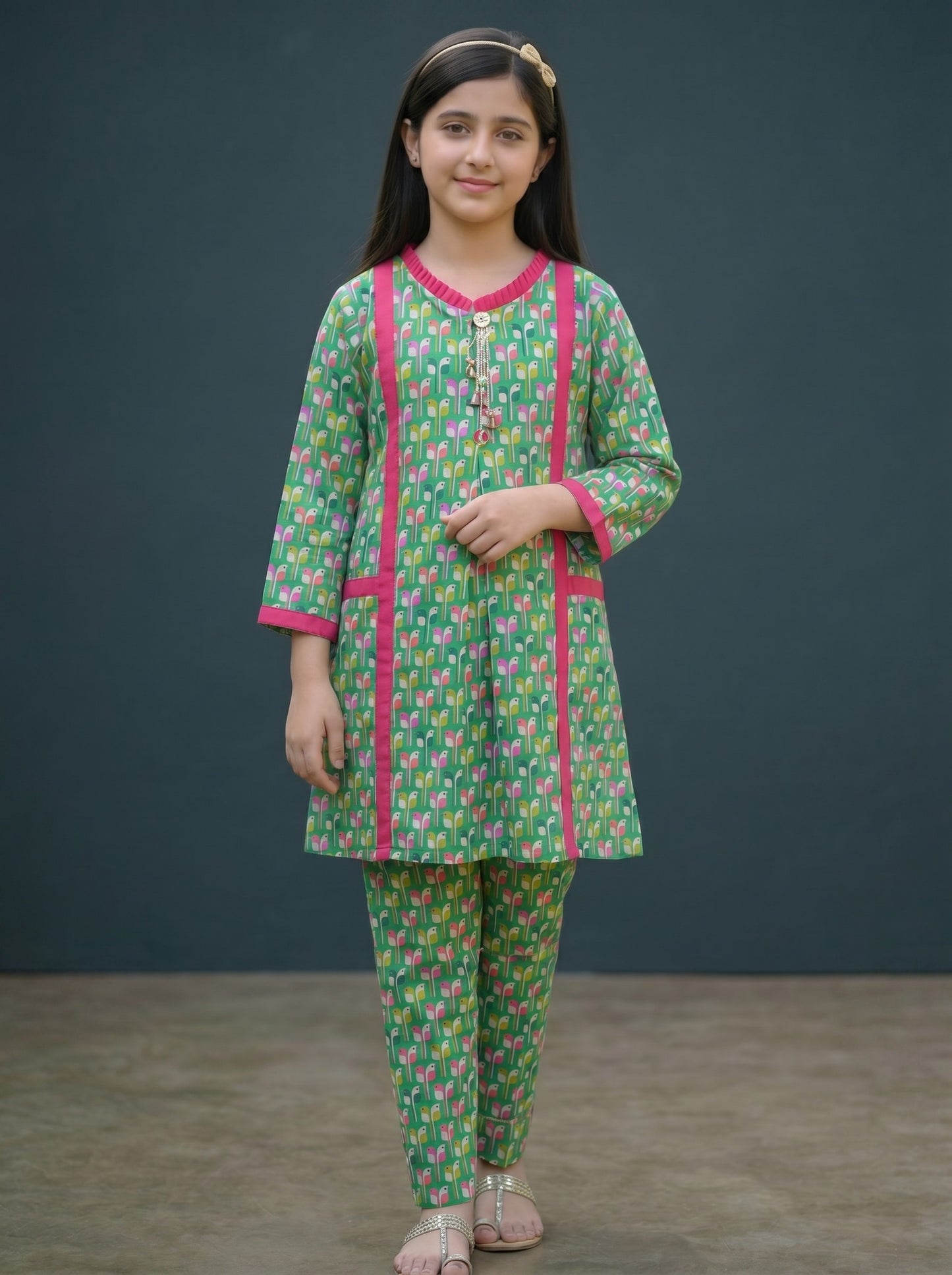 Summer Lawn-06K-Green with 2 Front Pockets (Shirt+Trouser)