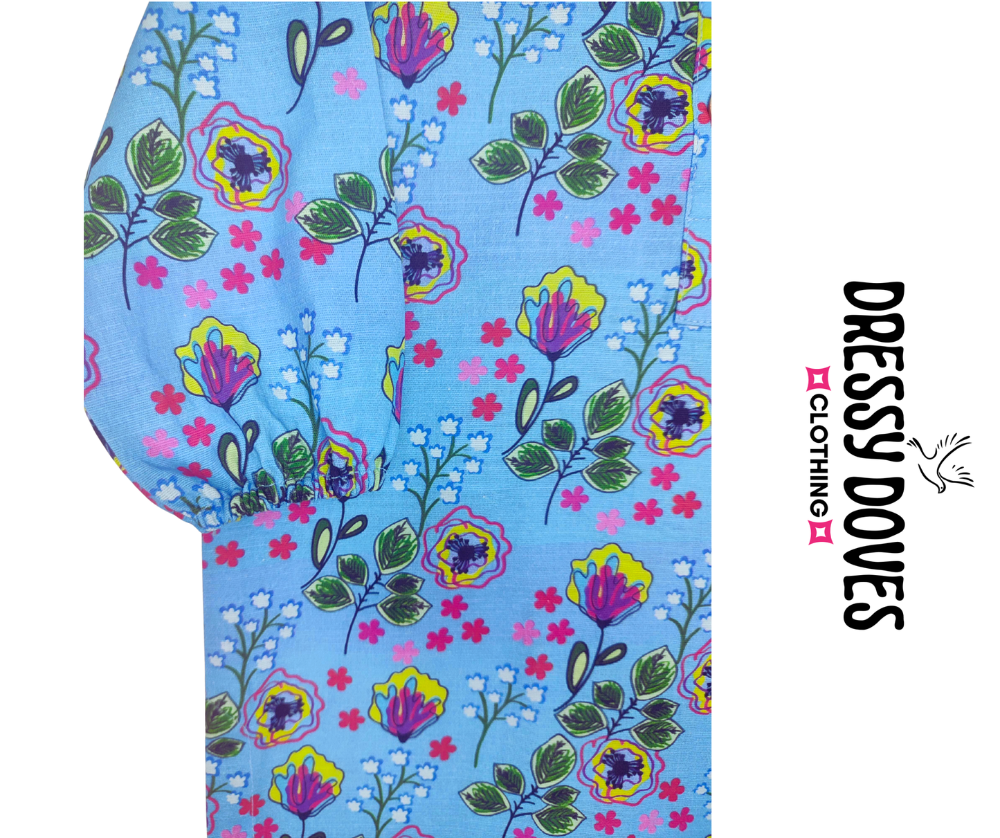 Khaddar Blue Floral (Shirt+Trouser)