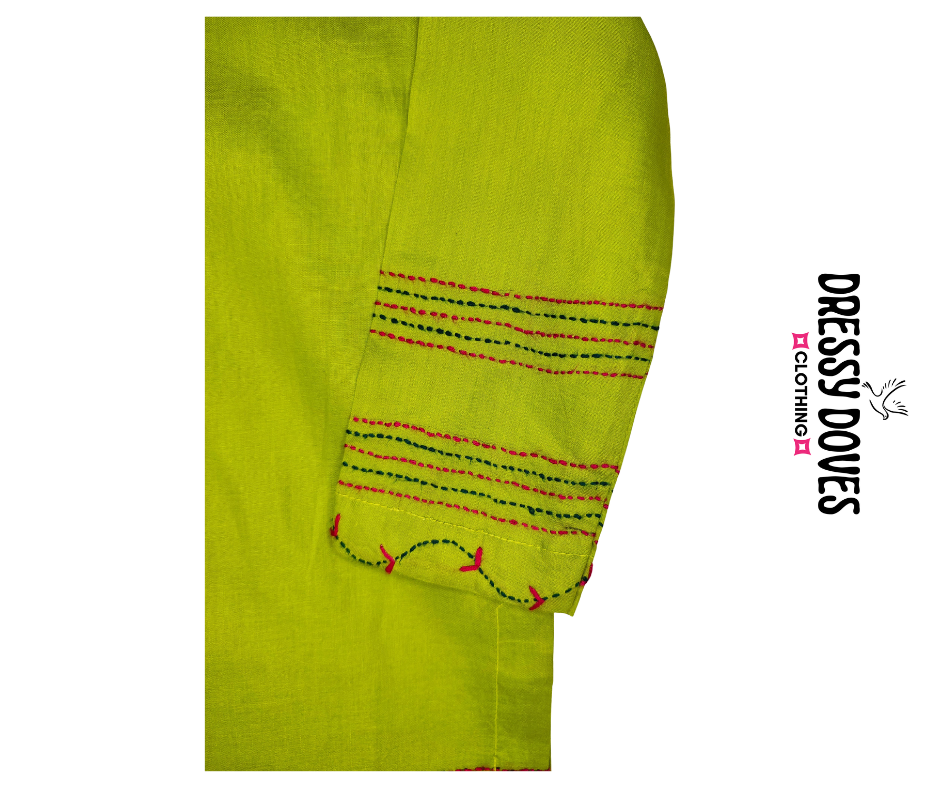Green Hand Embroidery (2 Piece)