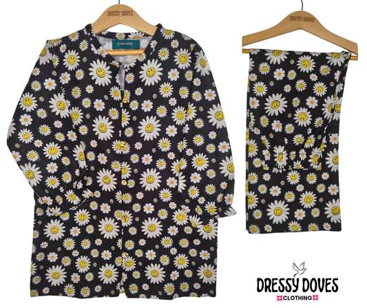 Khaddar Black Daisy (Trousr+Shirt)