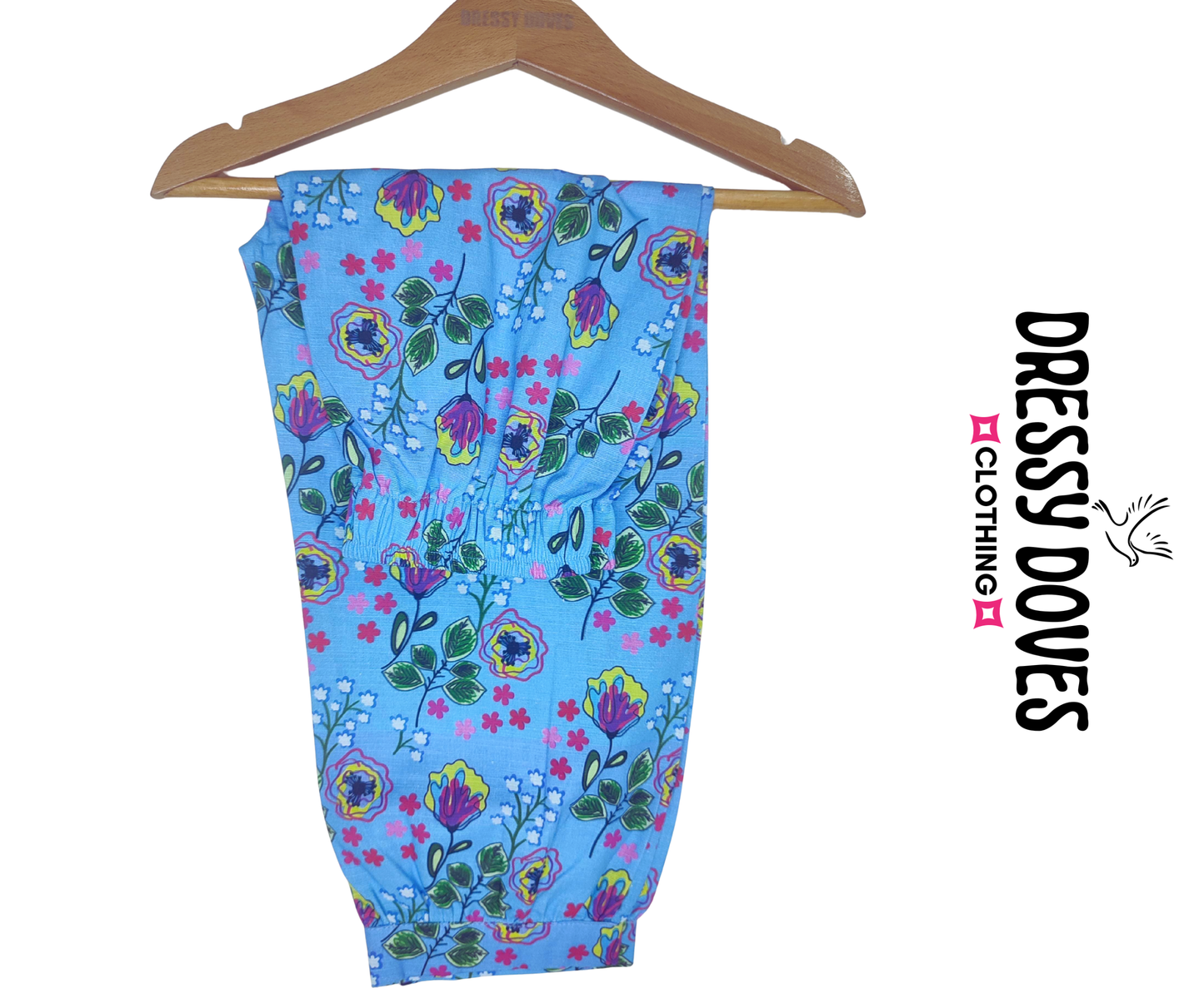 Khaddar Blue Floral (Shirt+Trouser)