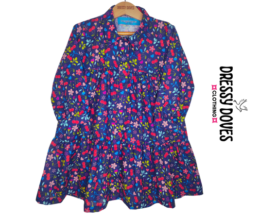 Khaddar Blue Cherry (Frock)