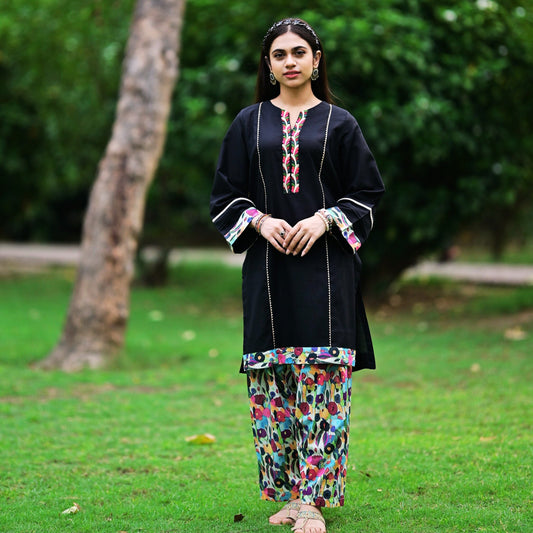 Summer Lawn-01T-Black (Shirt+Trouser)