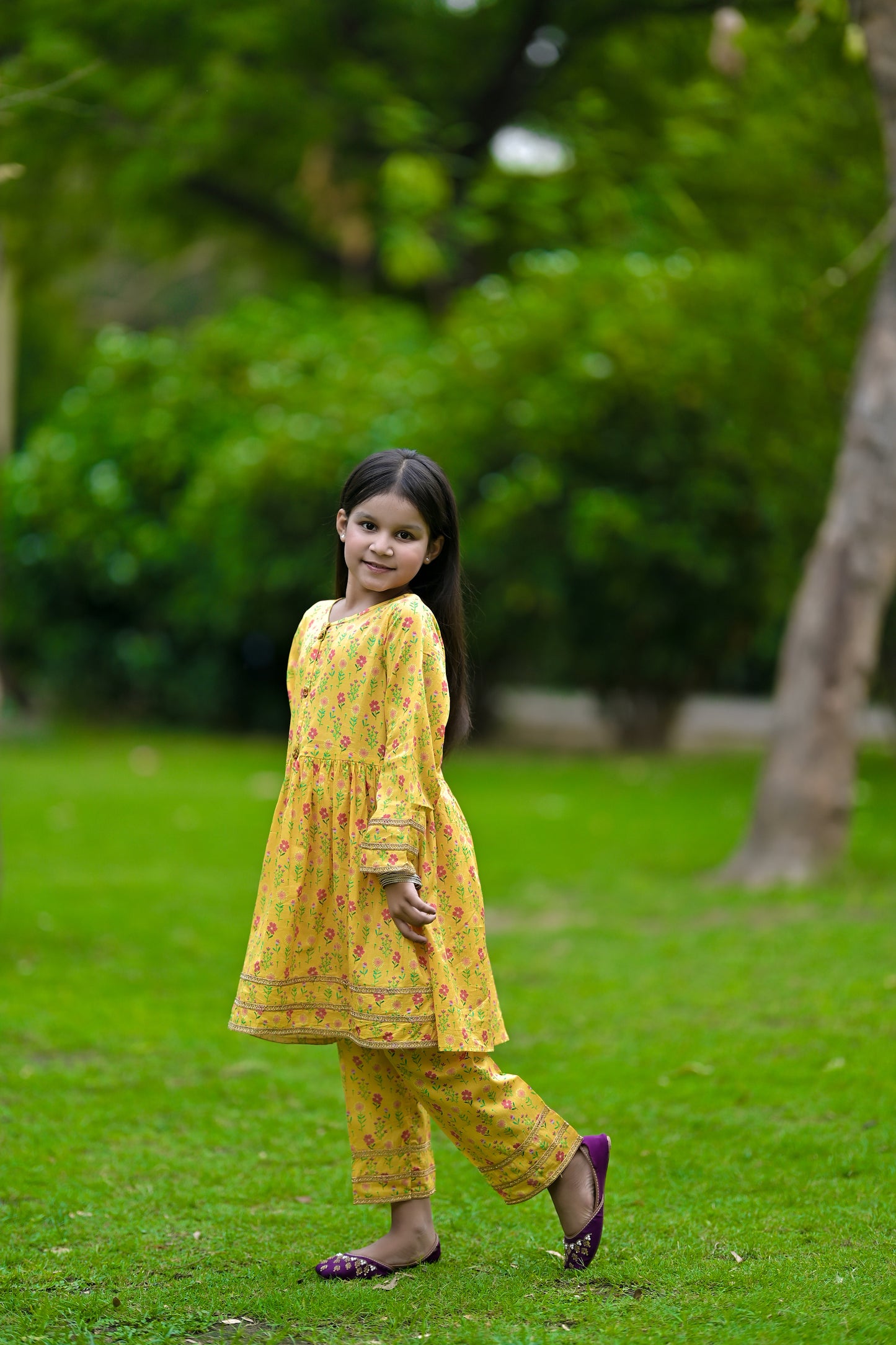 Summer Lawn-05K-Yellow (Frock+Trouser)