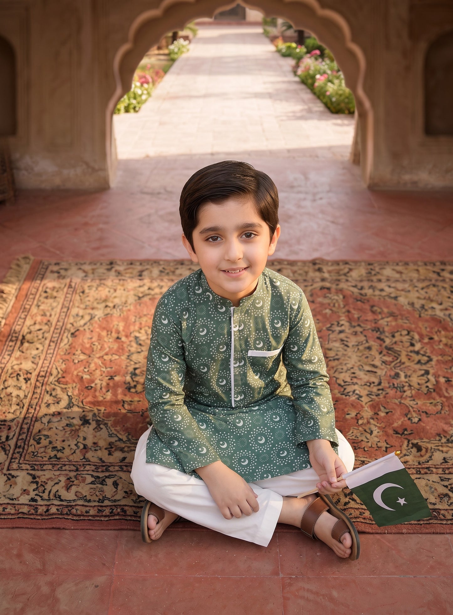 Circle Flag-Green (Shirt + Shalwar)-Green