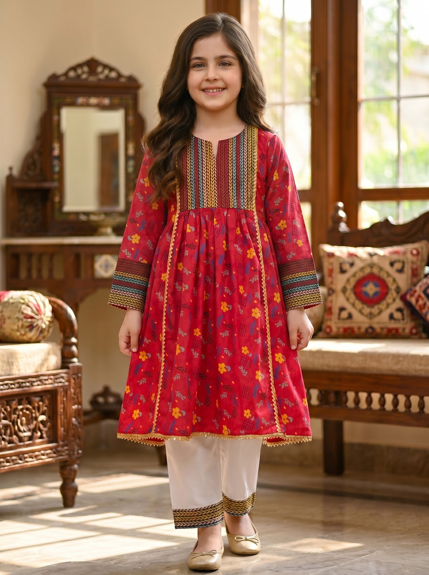 Long Frock-Rainbow Floral