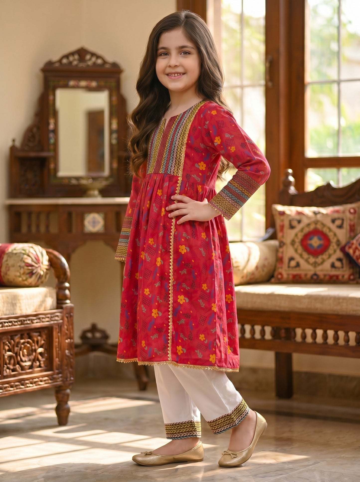 Long Frock-Rainbow Floral