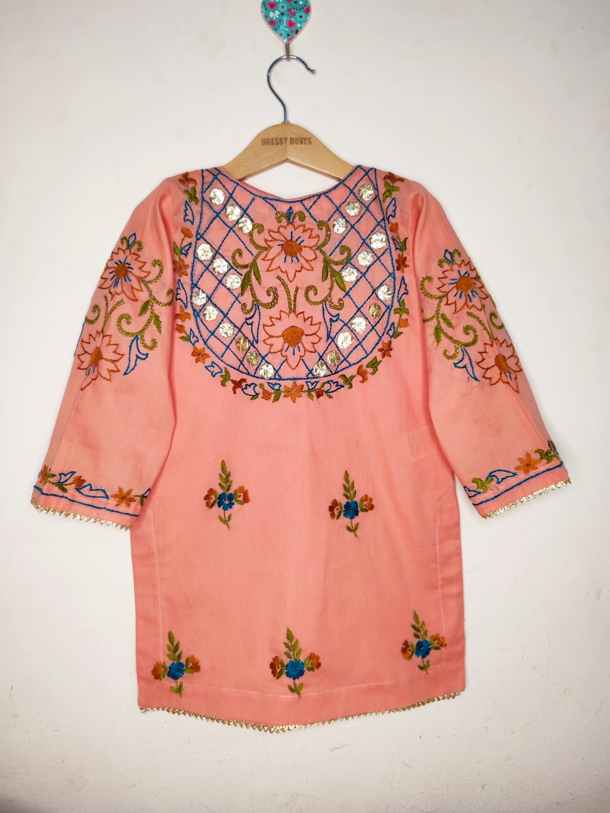 Peach Petal Gota Hazara Hand Embroidery (2 Piece)