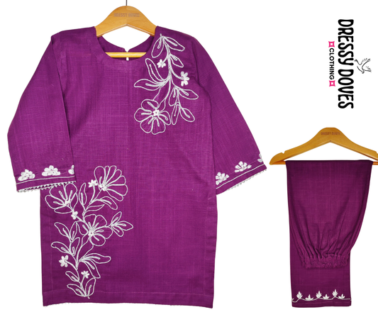 Lilly Violet Hazara Hand Embroidery (2 Piece)