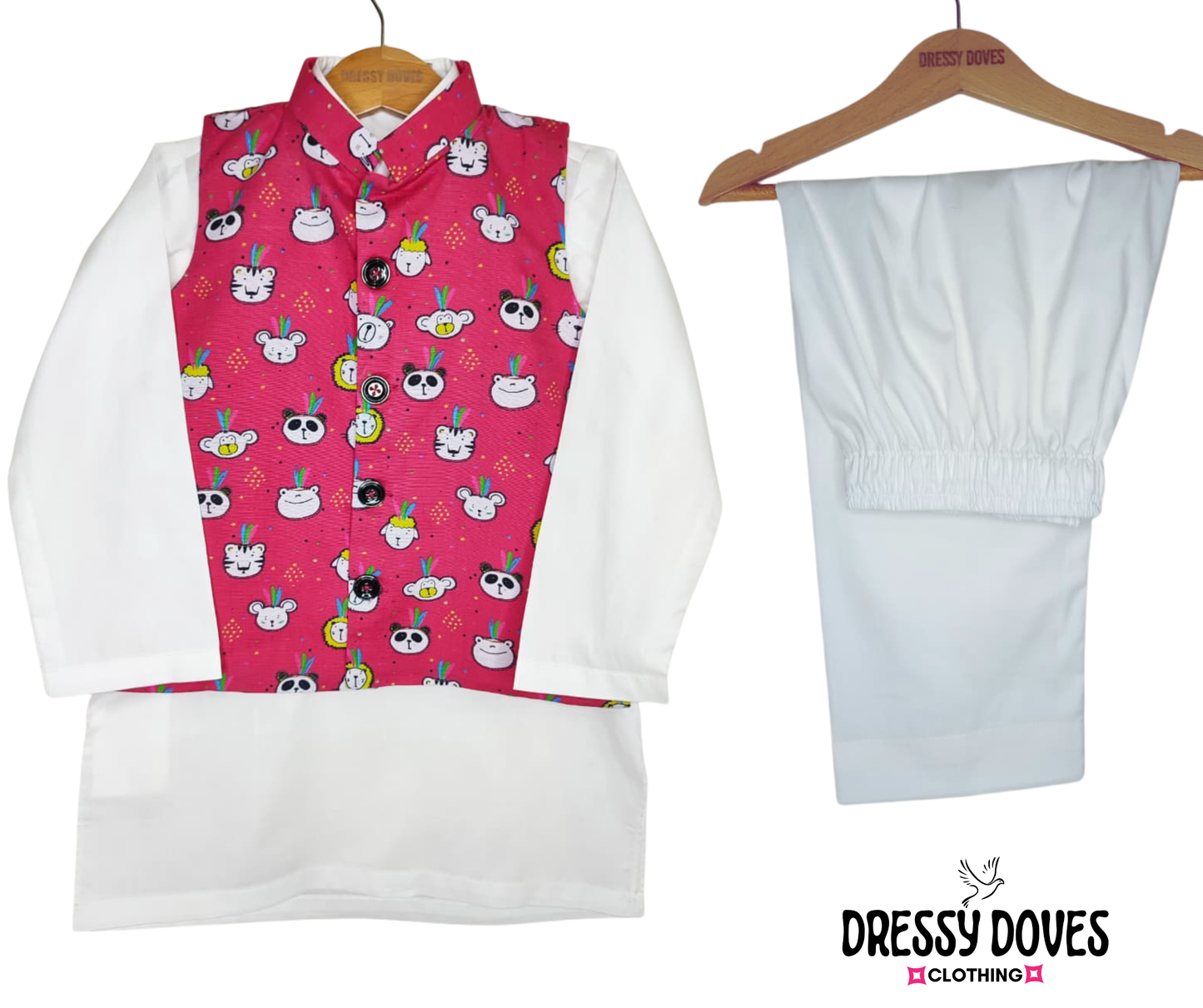 3 Piece (Kurta+Trouser+Waistcoat)