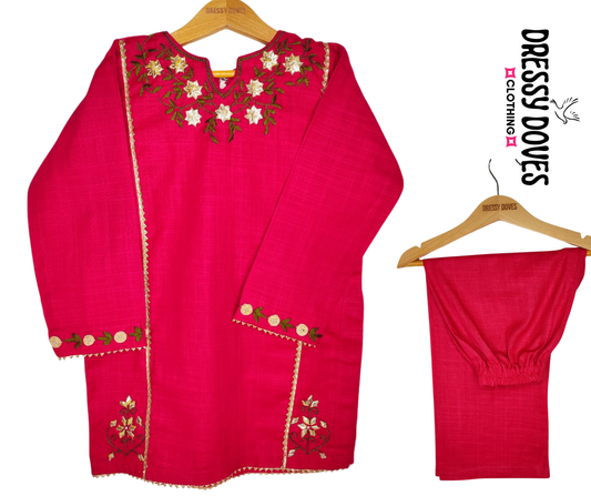 Pink Nova Hazara Hand Embroidery (2 Piece)